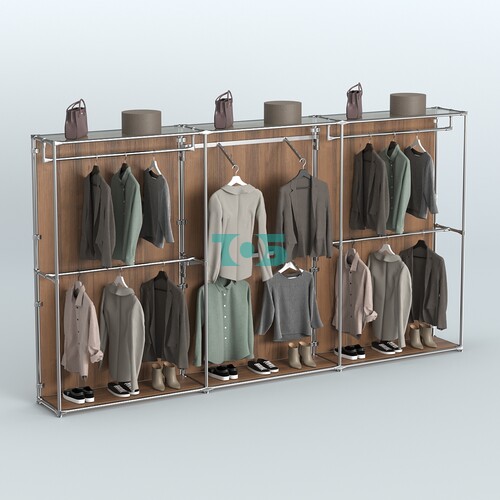 Торговая система ХРОМ (задняя стенка - ДСП) 3600 мм с поручнями №5