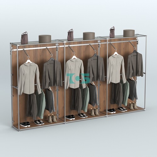 Торговая система ХРОМ (задняя стенка - ДСП) 3600 мм с поручнями №7