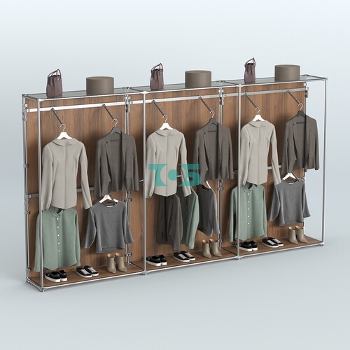 Торговая система ХРОМ (задняя стенка - ДСП) 3600 мм с поручнями №9