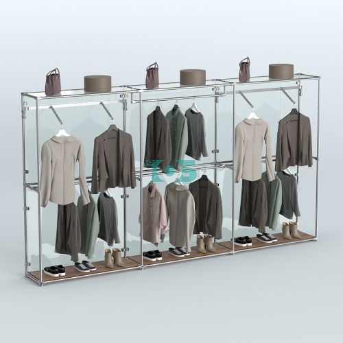 Торговая система ХРОМ (задняя стенка - стекло) 3600 мм с поручнями №3