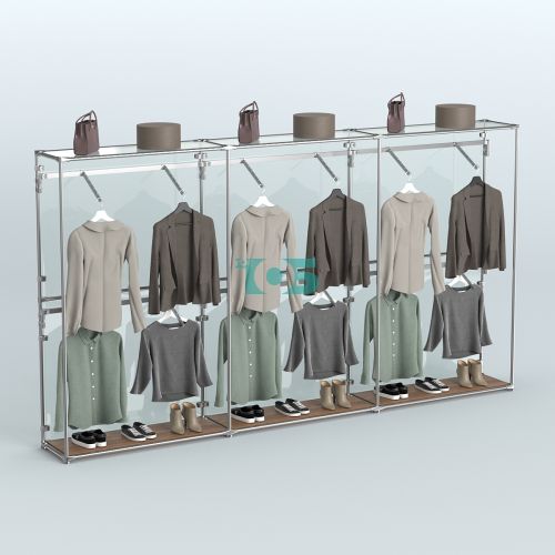 Торговая система ХРОМ (задняя стенка - стекло) 3600 мм с поручнями №4