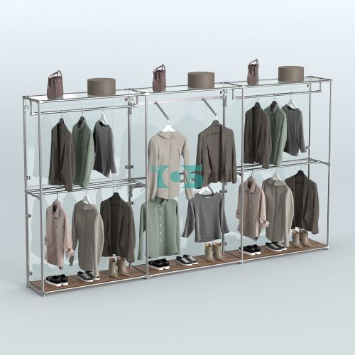 Торговая система ХРОМ (задняя стенка - стекло) 3600 мм с поручнями №5