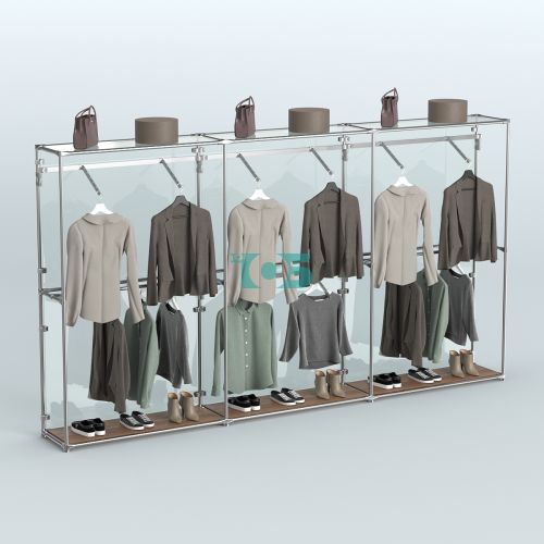 Торговая система ХРОМ (задняя стенка - стекло) 3600 мм с поручнями №6