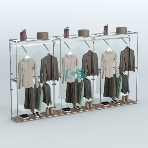 Торговая система ХРОМ (задняя стенка - стекло) 3600 мм с поручнями №7