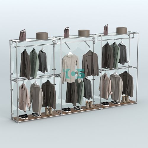 Торговая система ХРОМ (задняя стенка - стекло) 3600 мм с поручнями №8