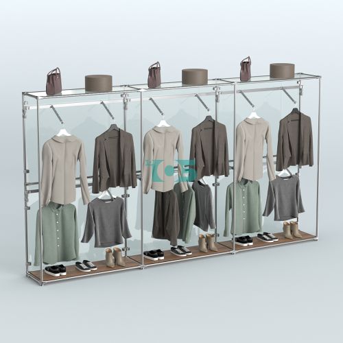 Торговая система ХРОМ (задняя стенка - стекло) 3600 мм с поручнями №9