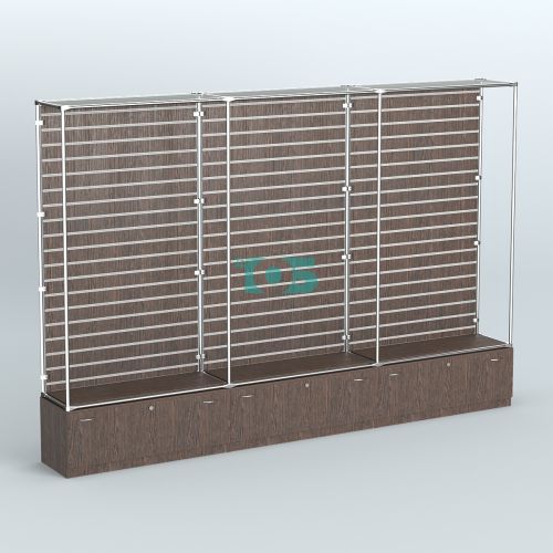 Торговая система ХРОМ (задняя стенка - Экономпанель) №8 с тумбами Т-11