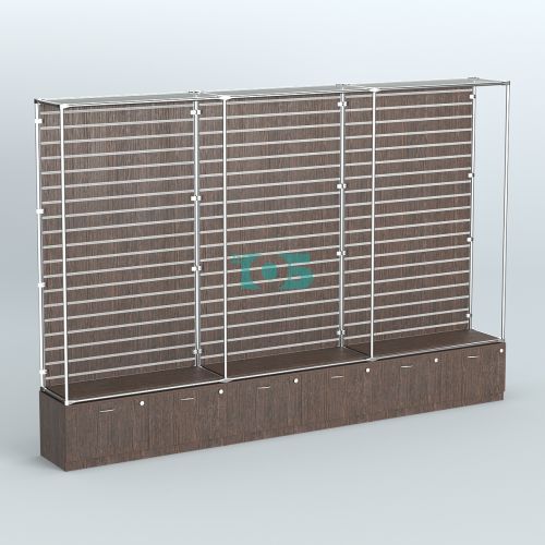 Торговая система ХРОМ (задняя стенка - Экономпанель) №10 с тумбами Т-15