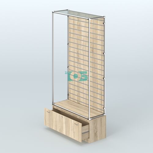 Торговая система ХРОМ (задняя стенка - Экономпанель) №4 с тумбой Т-11