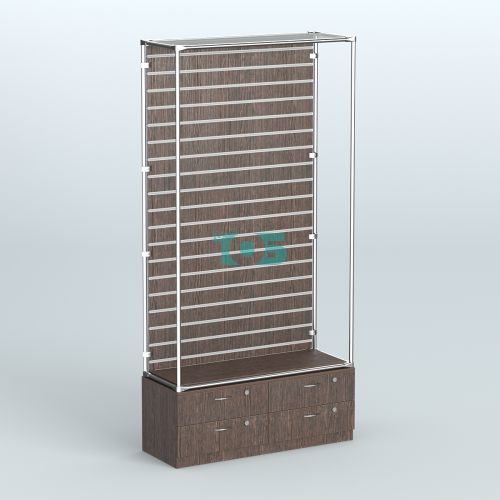 Торговая система ХРОМ (задняя стенка - Экономпанель) №5 с тумбой Т-14