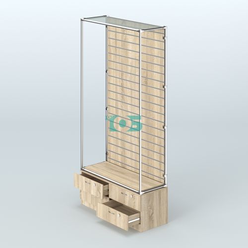 Торговая система ХРОМ (задняя стенка - Экономпанель) №5 с тумбой Т-14