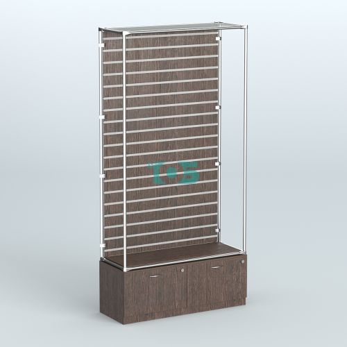 Торговая система ХРОМ (задняя стенка - Экономпанель) №6 с тумбой Т-15