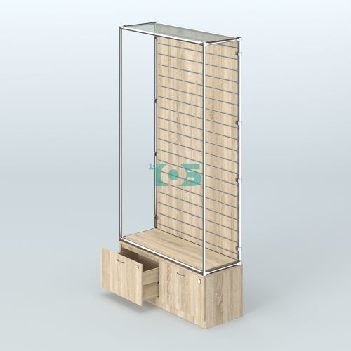 Торговая система ХРОМ (задняя стенка - Экономпанель) №6 с тумбой Т-15