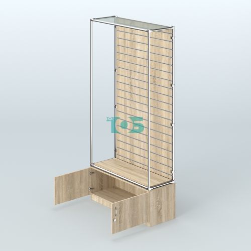 Торговая система ХРОМ (задняя стенка - Экономпанель) №7 с тумбой Т-21