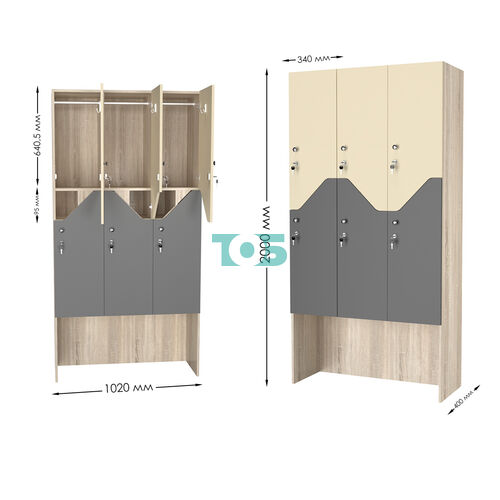 Шкаф для раздевалок СТАНДАРТ-Элегия №3-3Б