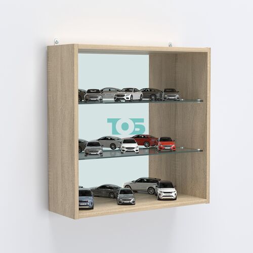Витрина настенная №201-2Г открытая с зеркалом