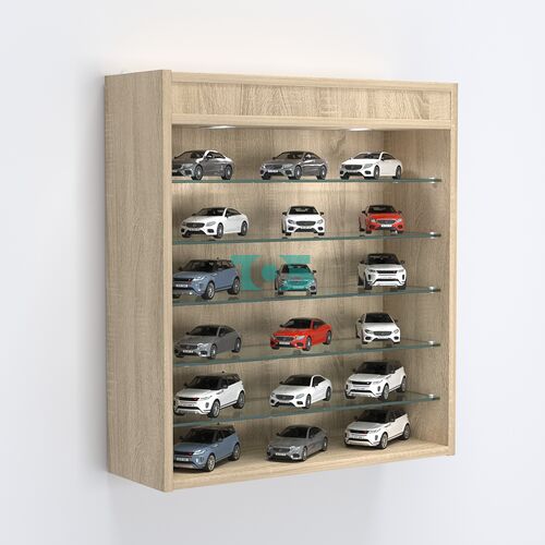 Витрина настенная №201-7Г открытая с пятью полками и верхним светом