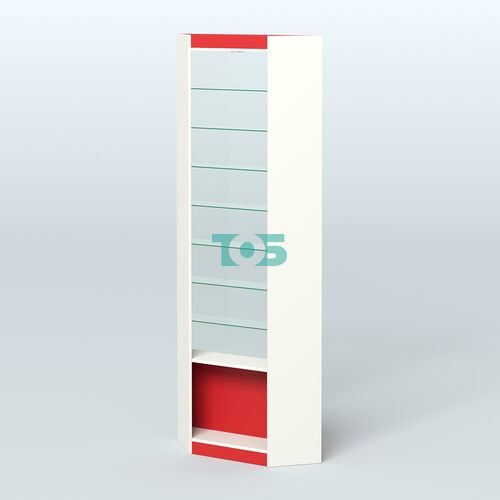 Высокая витрина серии Эконом №305 внешний угол (без дверей)