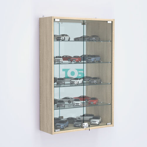 Витрина настенная №202-2А высокая с зеркалом