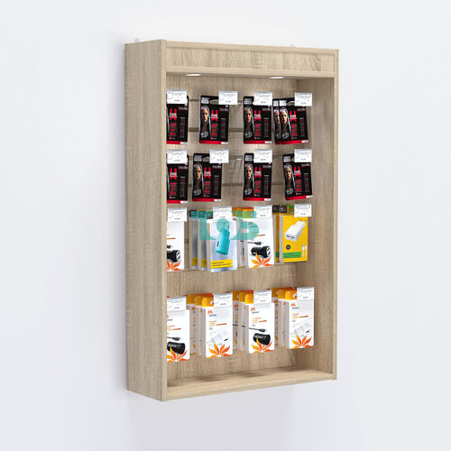 Витрина настенная №202-2В с верхней подсветкой и эконом панелью