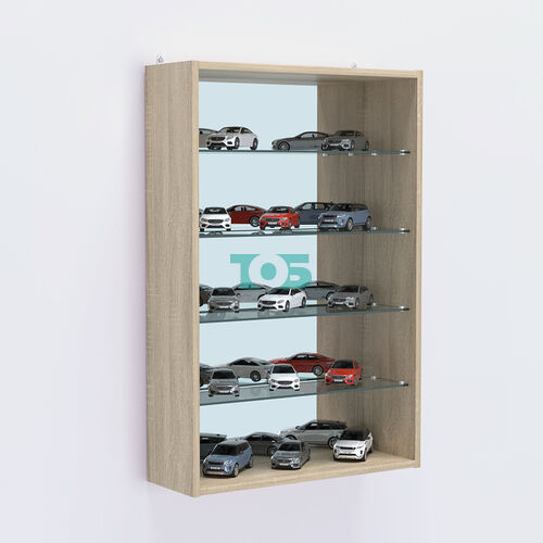 Витрина настенная №202-2Г с четырьмя полками и зеркалом