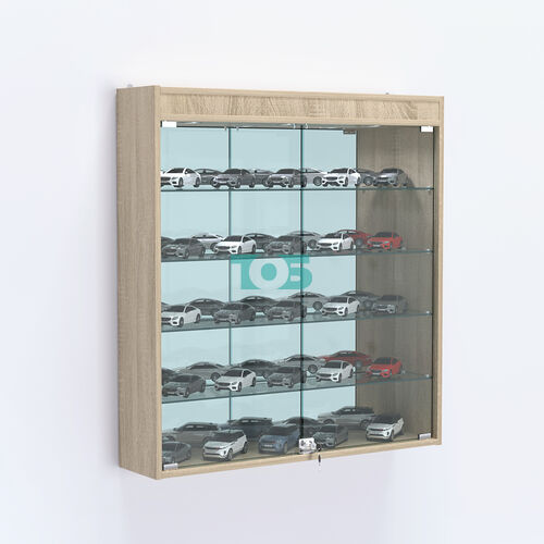 Витрина настенная №204-4А зеркальная с подсветкой