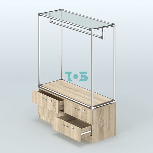 Островная торговая система ХРОМ 1200 мм с тумбами №1