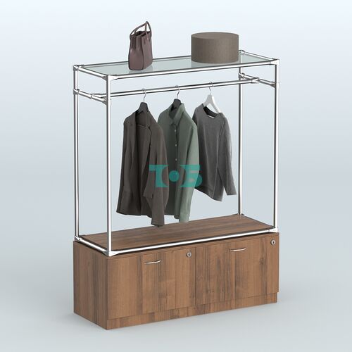 Островная торговая система ХРОМ 1200 мм с тумбами №2