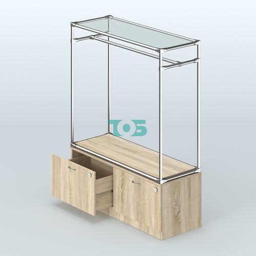 Островная торговая система ХРОМ 1200 мм с тумбами №2