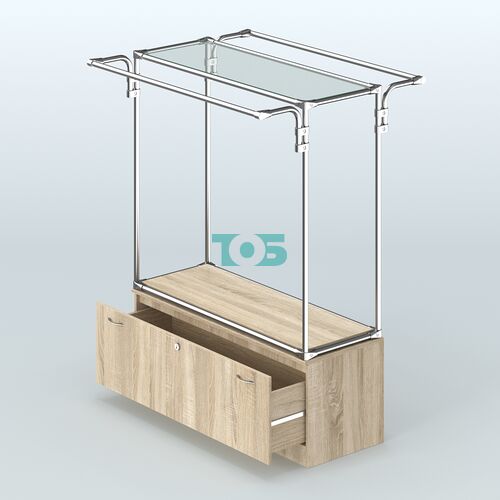 Островная торговая система ХРОМ 1200 мм с тумбами №3