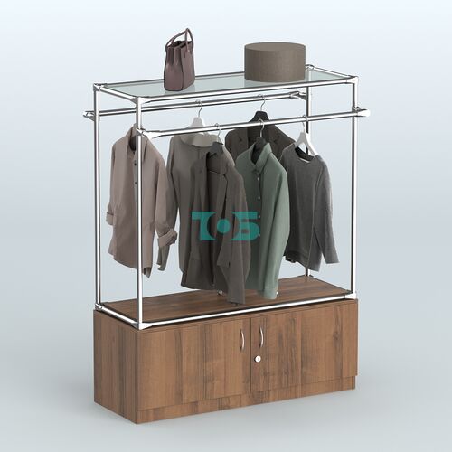 Островная торговая система ХРОМ 1200 мм с тумбами №4