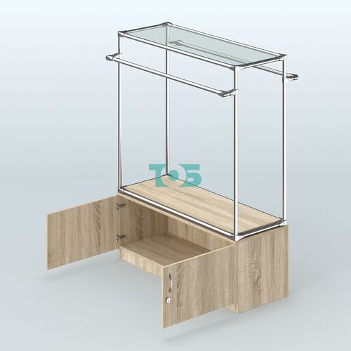 Островная торговая система ХРОМ 1200 мм с тумбами №4