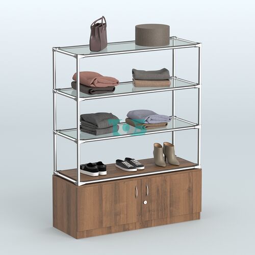 Островная торговая система ХРОМ 1200 мм с тумбами №5