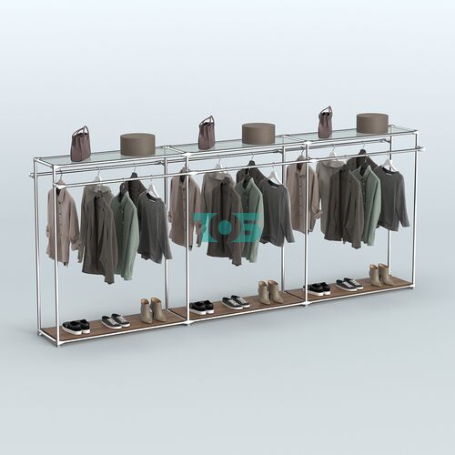 Островная торговая система ХРОМ 3600 мм с поручнями №1