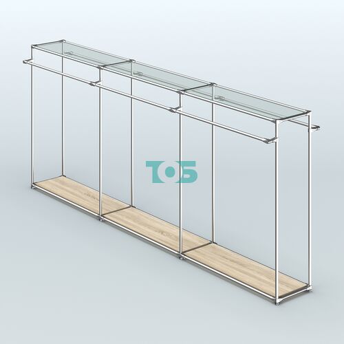 Островная торговая система ХРОМ 3600 мм с поручнями №1