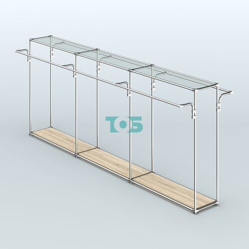 Островная торговая система ХРОМ 3600 мм с поручнями №2