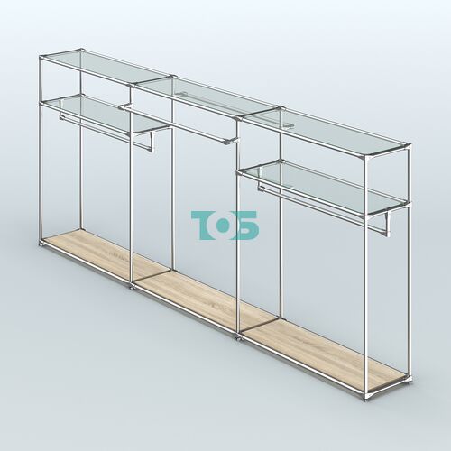 Островная торговая система ХРОМ 3600 мм с поручнями №5