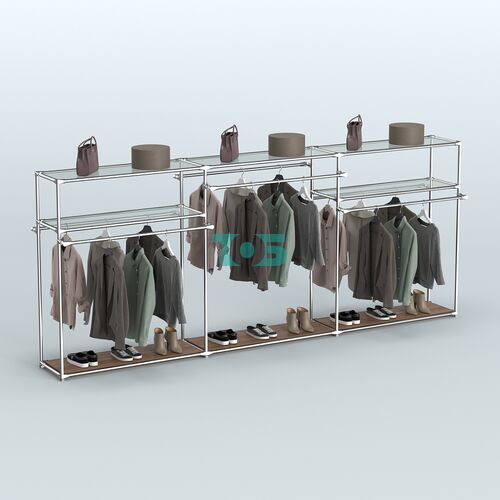 Островная торговая система ХРОМ 3600 мм с поручнями №6