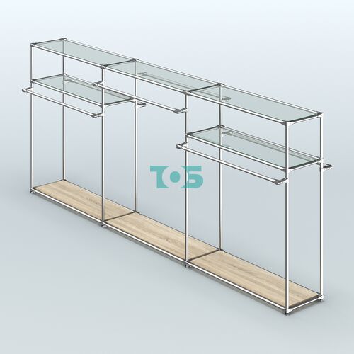 Островная торговая система ХРОМ 3600 мм с поручнями №6