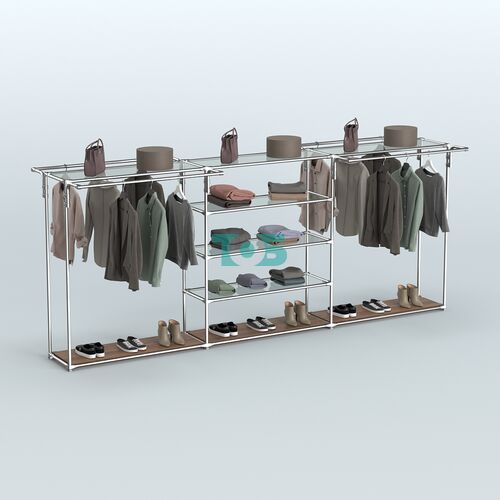 Островная торговая система ХРОМ 3600 мм с поручнями №7