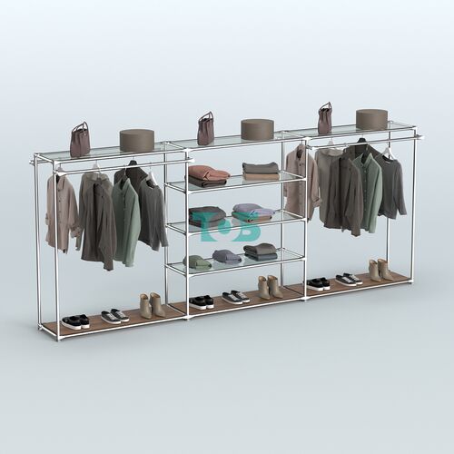 Островная торговая система ХРОМ 3600 мм с поручнями №8