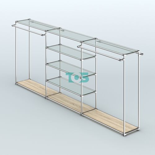 Островная торговая система ХРОМ 3600 мм с поручнями №8