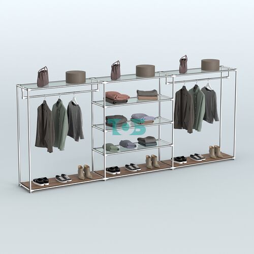 Островная торговая система ХРОМ 3600 мм с поручнями №9