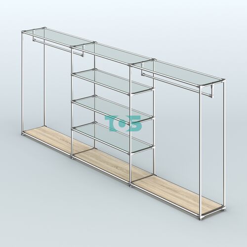 Островная торговая система ХРОМ 3600 мм с поручнями №9