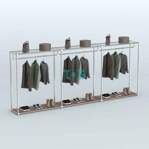 Островная торговая система ХРОМ 3600 мм с поручнями №3