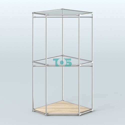 Угловой стеллаж Хром №5 с поручнями