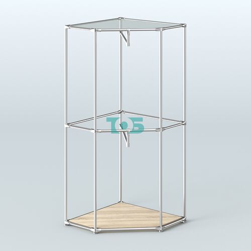 Угловой стеллаж Хром №6 с поручнями