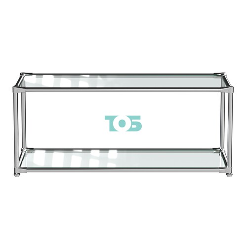 Хромированный стол-стеллаж СТИЛЬ №4г с прозрачным верхом