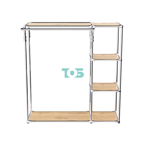 Хромированный стенд-вешало TD-42 №1-3 Хром с полками ДСП 16мм