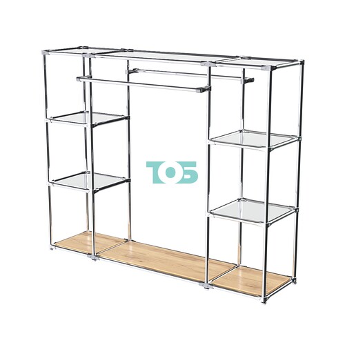 Хромированный стенд-вешало TD-45 №1-4 Хром с полками Зеркало 4мм